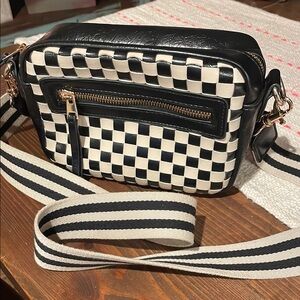 Universal Thread Black and White Checkered Crossbody Bag